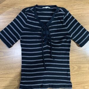 Madewell black/white striped top size small